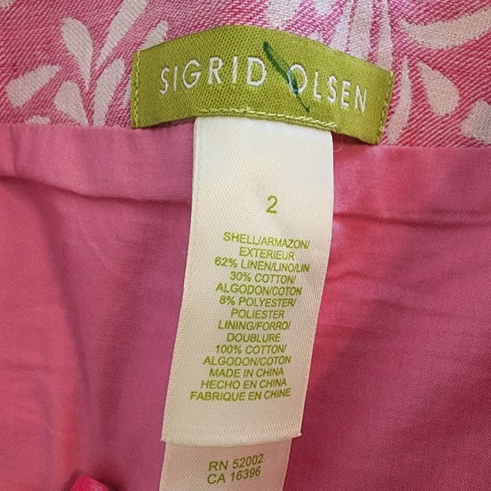 Sigrid Olsen linen blend floral cottage tulip midi skirt size 2‎ - Picture 5 of 5